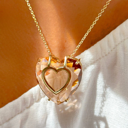 Heart crystal necklace