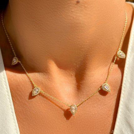Drop zirconia necklace