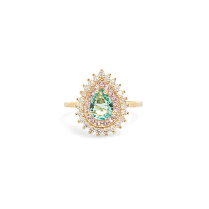 Drop colourful zirconia ring