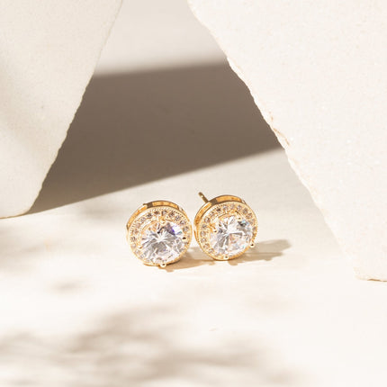 Round zirconia earrings